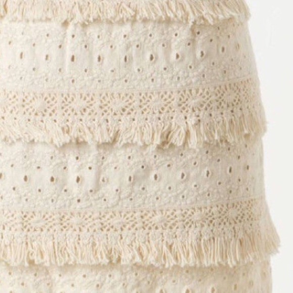 Anthropologie HD in Paris Tiered Fringe Skirt Sz 4 - Picture 4 of 8