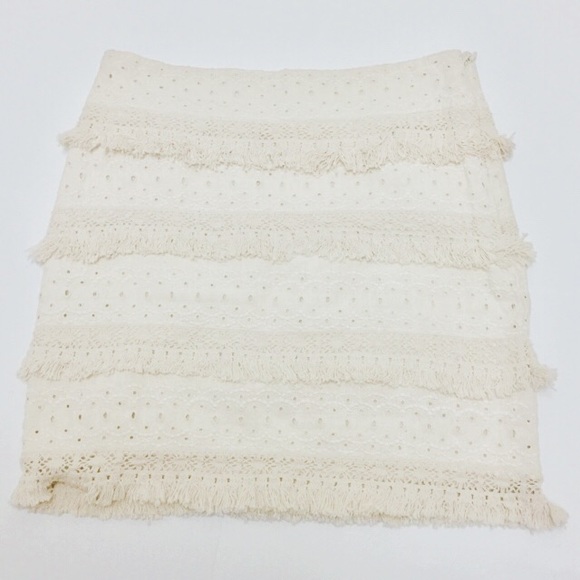 Anthropologie HD in Paris Tiered Fringe Skirt Sz 4 - Picture 5 of 8