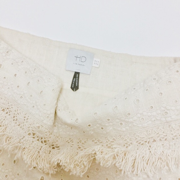 Anthropologie HD in Paris Tiered Fringe Skirt Sz 4 - Picture 7 of 8