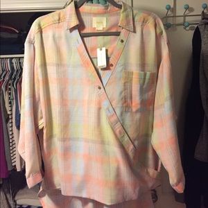 Anthropologie high low surplice flannel