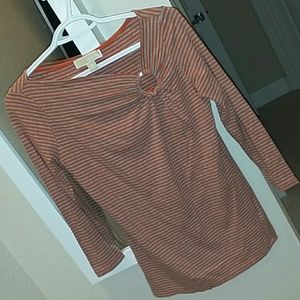 Cotton Stripe Top 3/4 sleeves