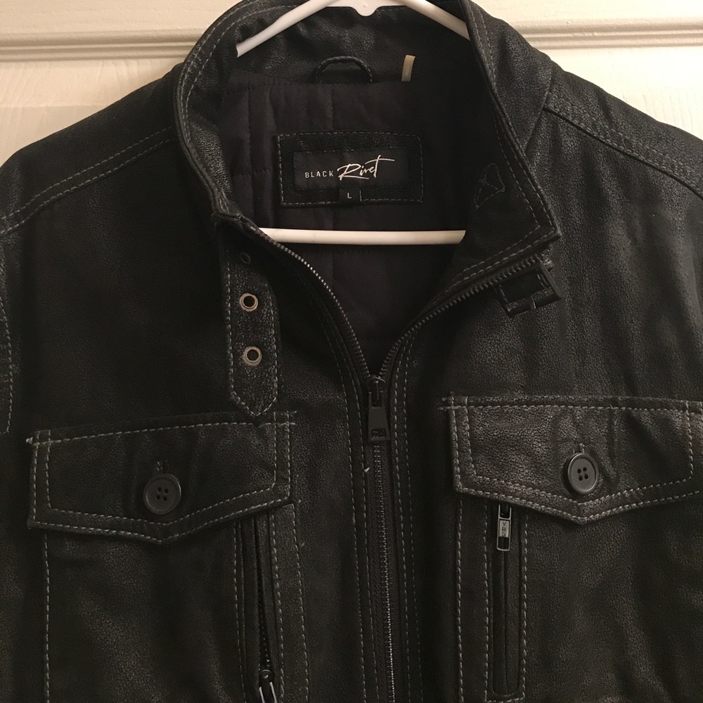 Black Rivet Leather Jacket size large