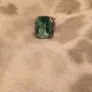 Chloe and Isabel Aqua Cushion Cut Cocktail Ring