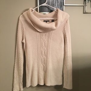 Jeanne Pierre over the should cable knit sweater