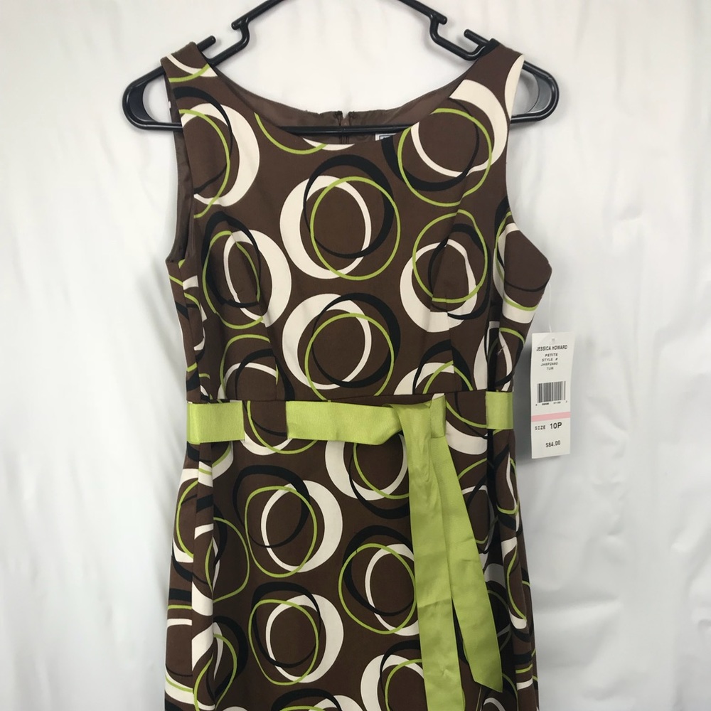 Jessica Howard Brown Sleeveless Dress 10P NWT