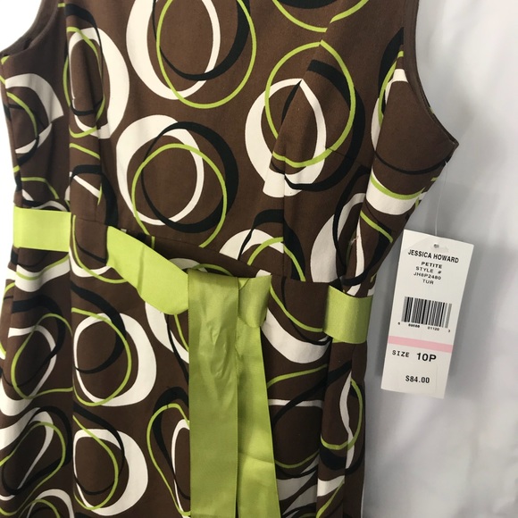 Jessica Howard Brown Sleeveless Dress 10P NWT - Picture 2 of 7