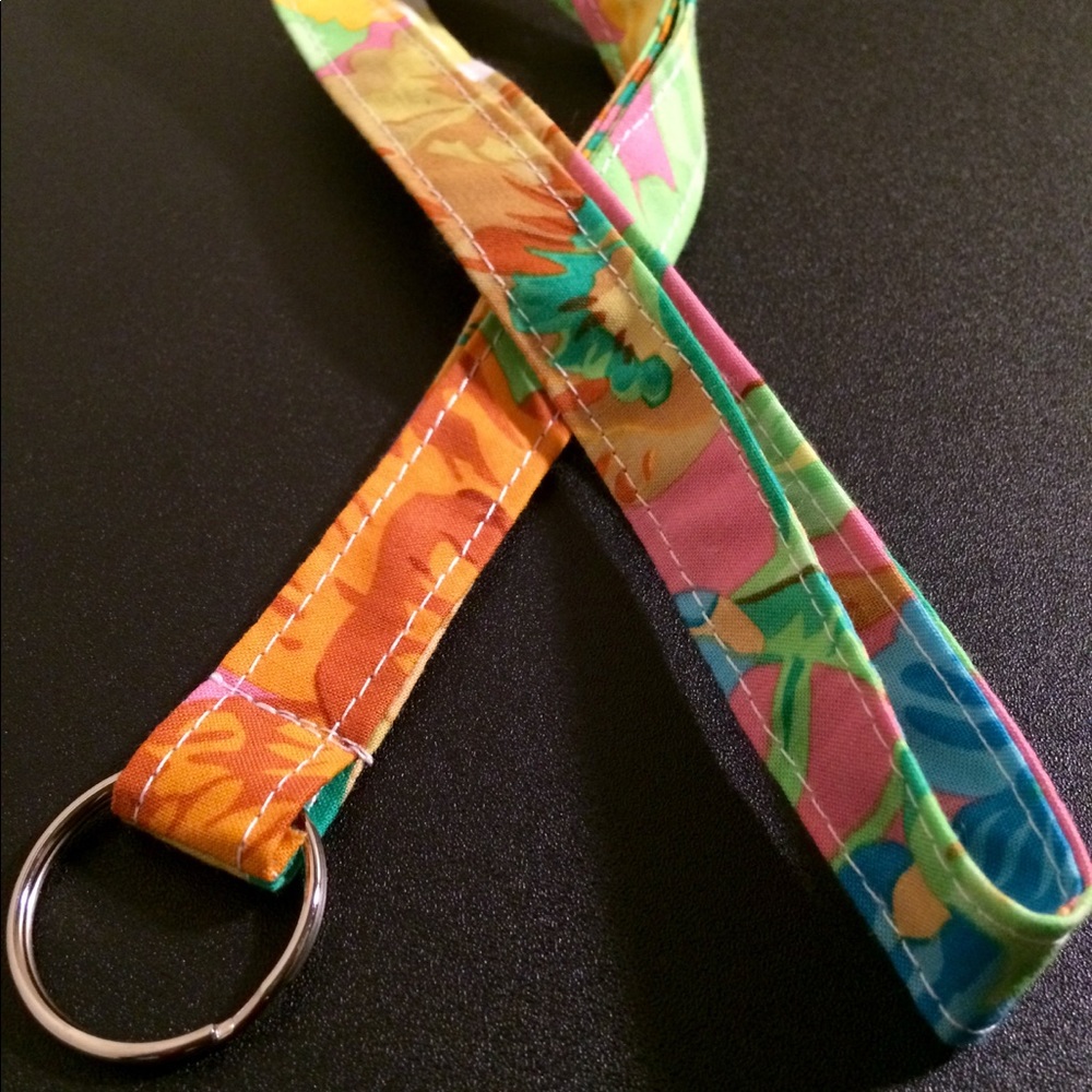38" Floral Fabric Lanyard