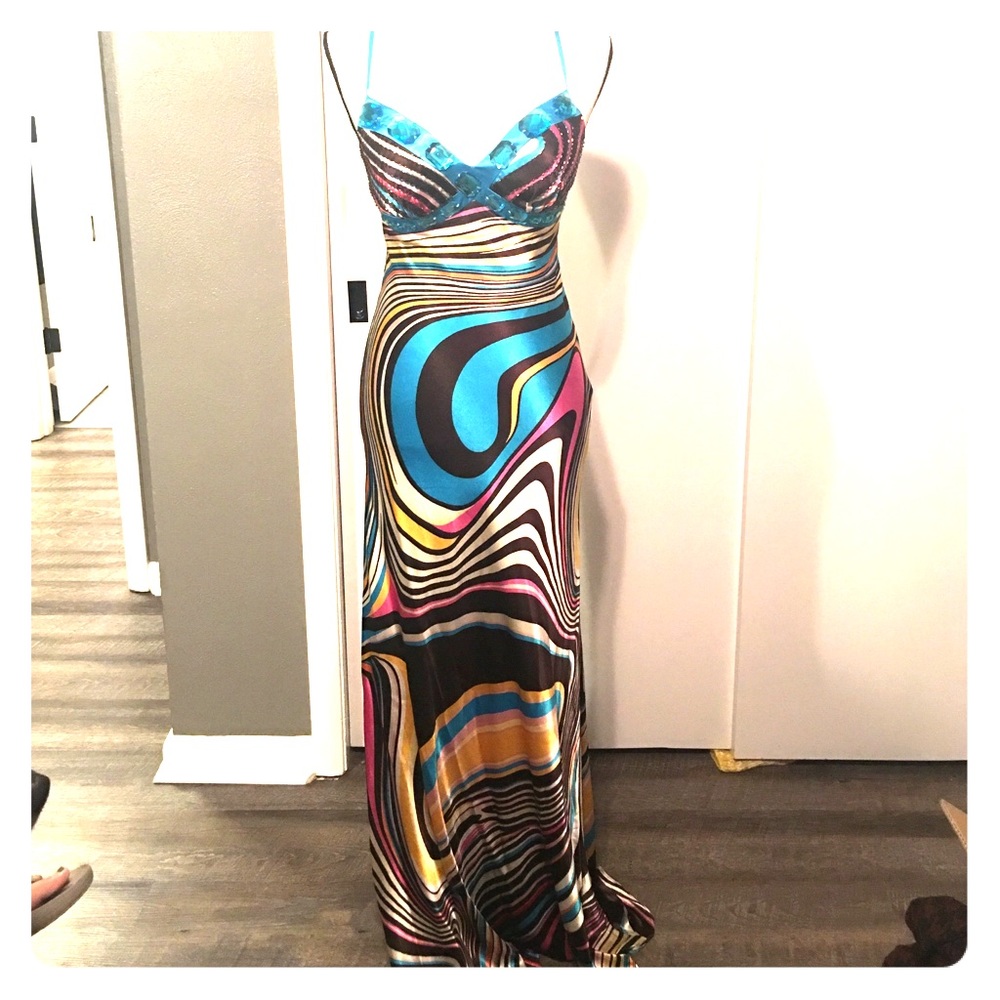 Psychedelic evening gown