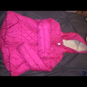 Lightweight hot pink quilted coat