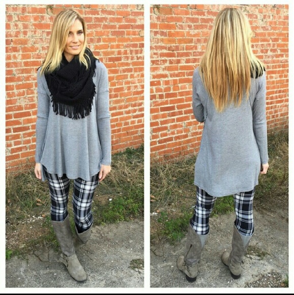 Plaid Knit Leggings - Picture 2 of 2