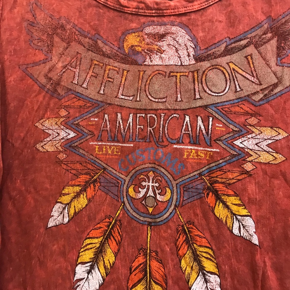 Affliction shortie fringed tshirt - Picture 3 of 5