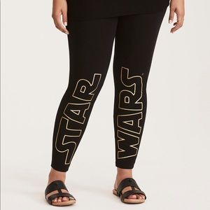 Black & Foiled Gold Star Wars Torrid Leggings