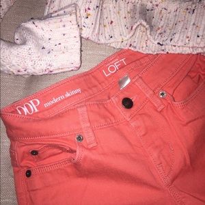 00P Loft Modern Skinny Salmon Jeans