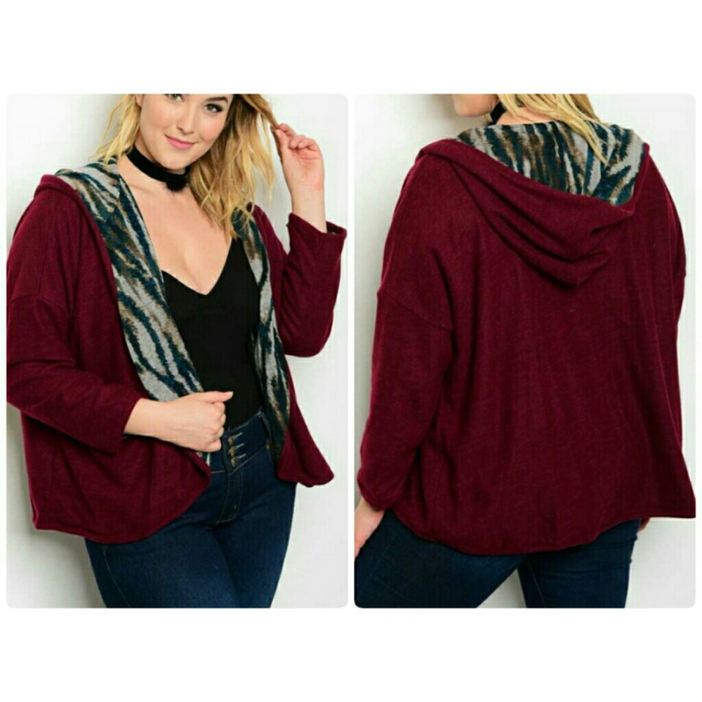 PLUS SIZE FUZZY HOODED CARDIGAN!🍁 - Picture 2 of 7