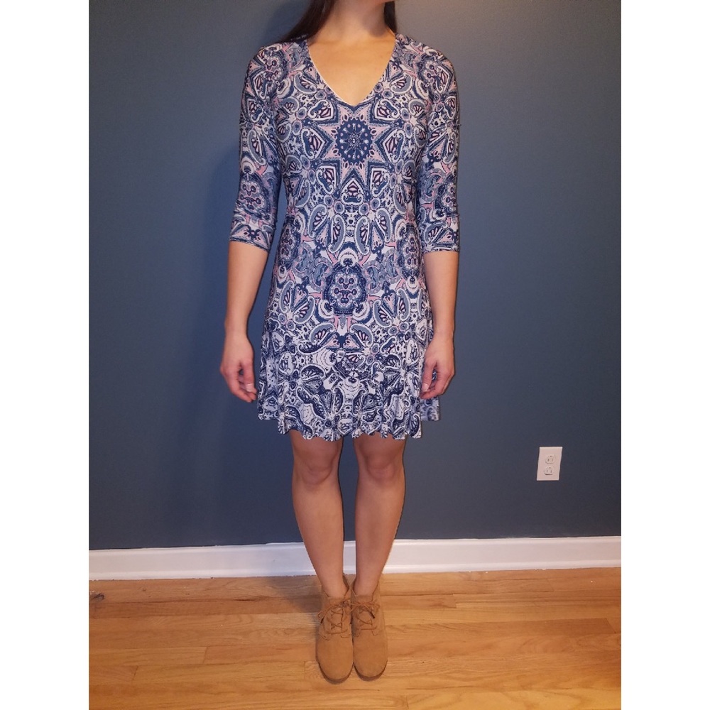 Printed Flare Hem Dress