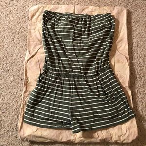 Green Stripe Romper