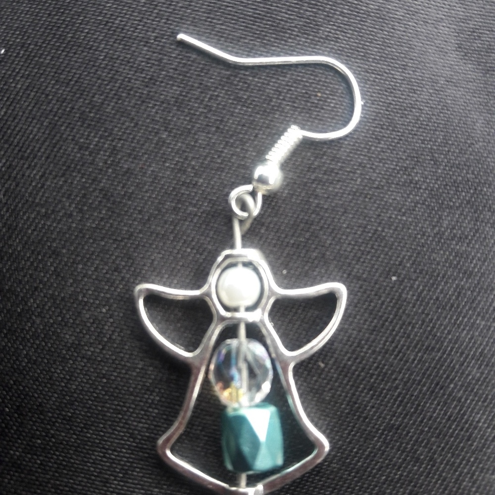 Blue angel earrings