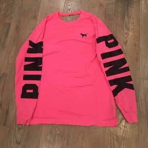 Pink long sleeve open back