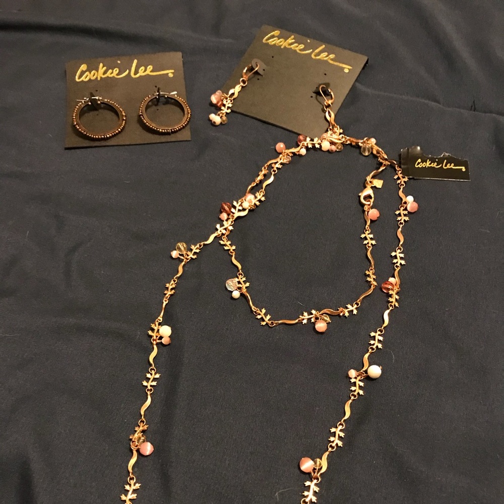 Earrings and necklace