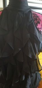 Black ruffle halter top