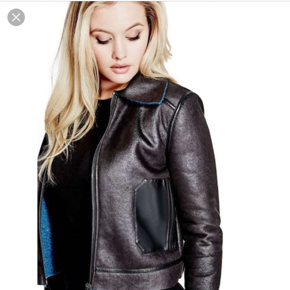 SALE🔥Guess sueded faux leather black jacket🔥🔥