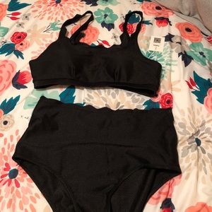 Cupshe Tank High waisted Bikini Set XL Black