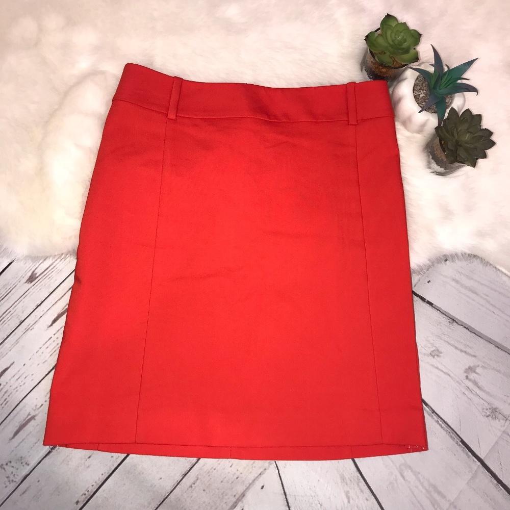 Express Size 10 Red Zip Back Pencil Skirt