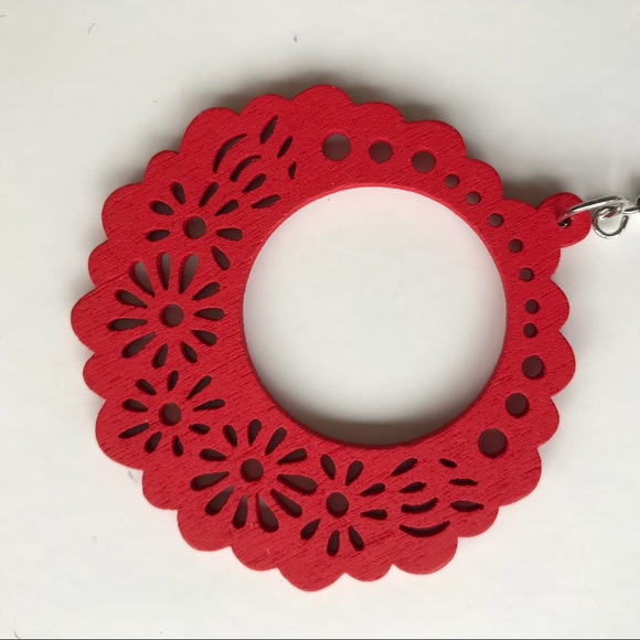 3 for $25 Wood Lace Cut Earrings - Picture 3 of 3