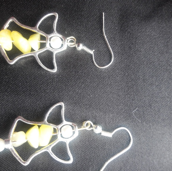 Yellow angel earrings - Picture 2 of 2
