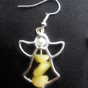 Yellow angel earrings