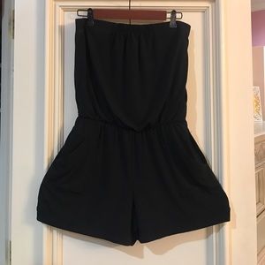 Black Strapless Romper