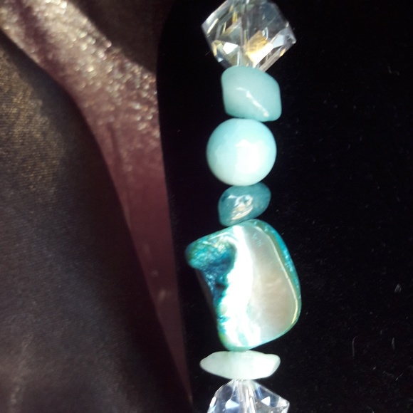 2 strand aqua-blue necklace - Picture 4 of 7