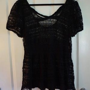 SALE!!! Torrid Lace X Back Blouse with Black Cami