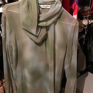 Green Georgio Armani sheer blouse
