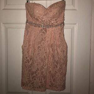 Blush sweetheart lace dress