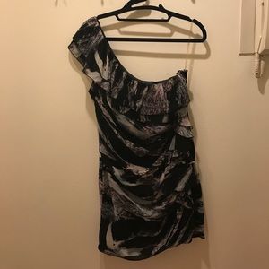Lipsy one shoulder black and purple dress