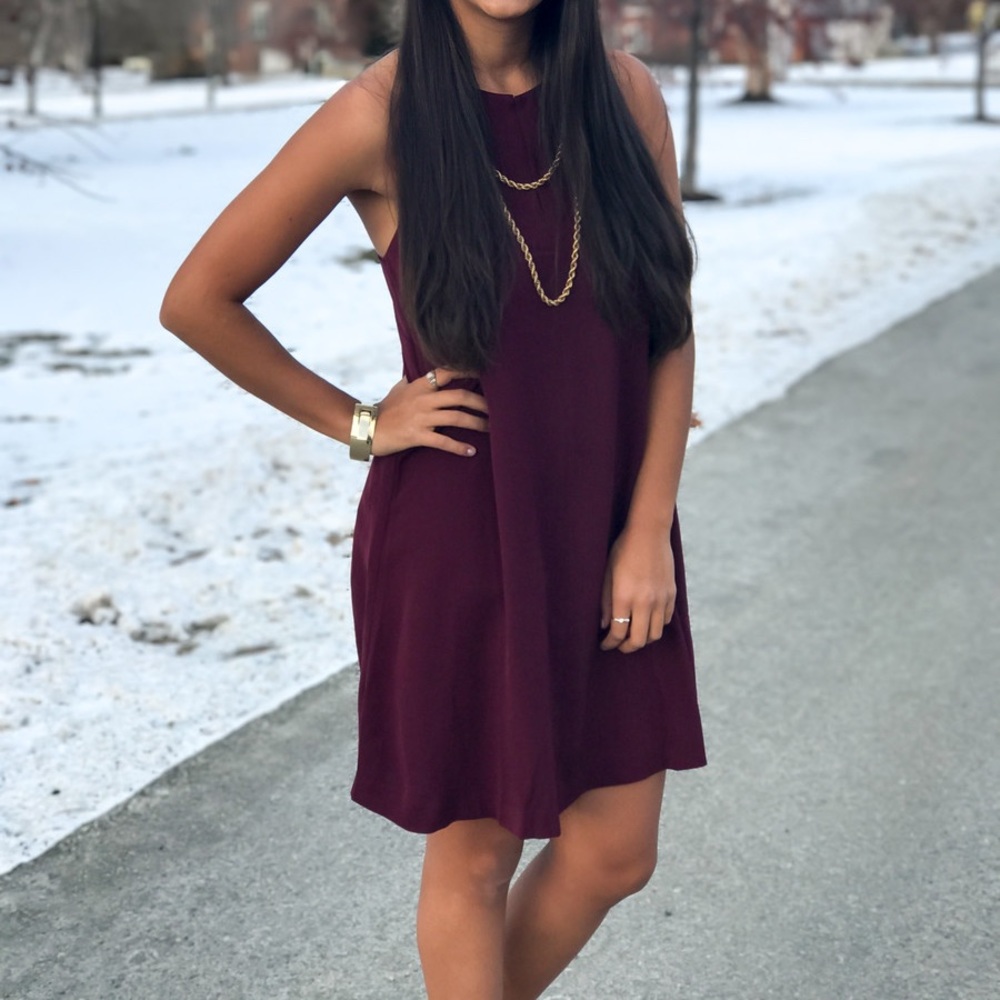 Elegant maroon dress