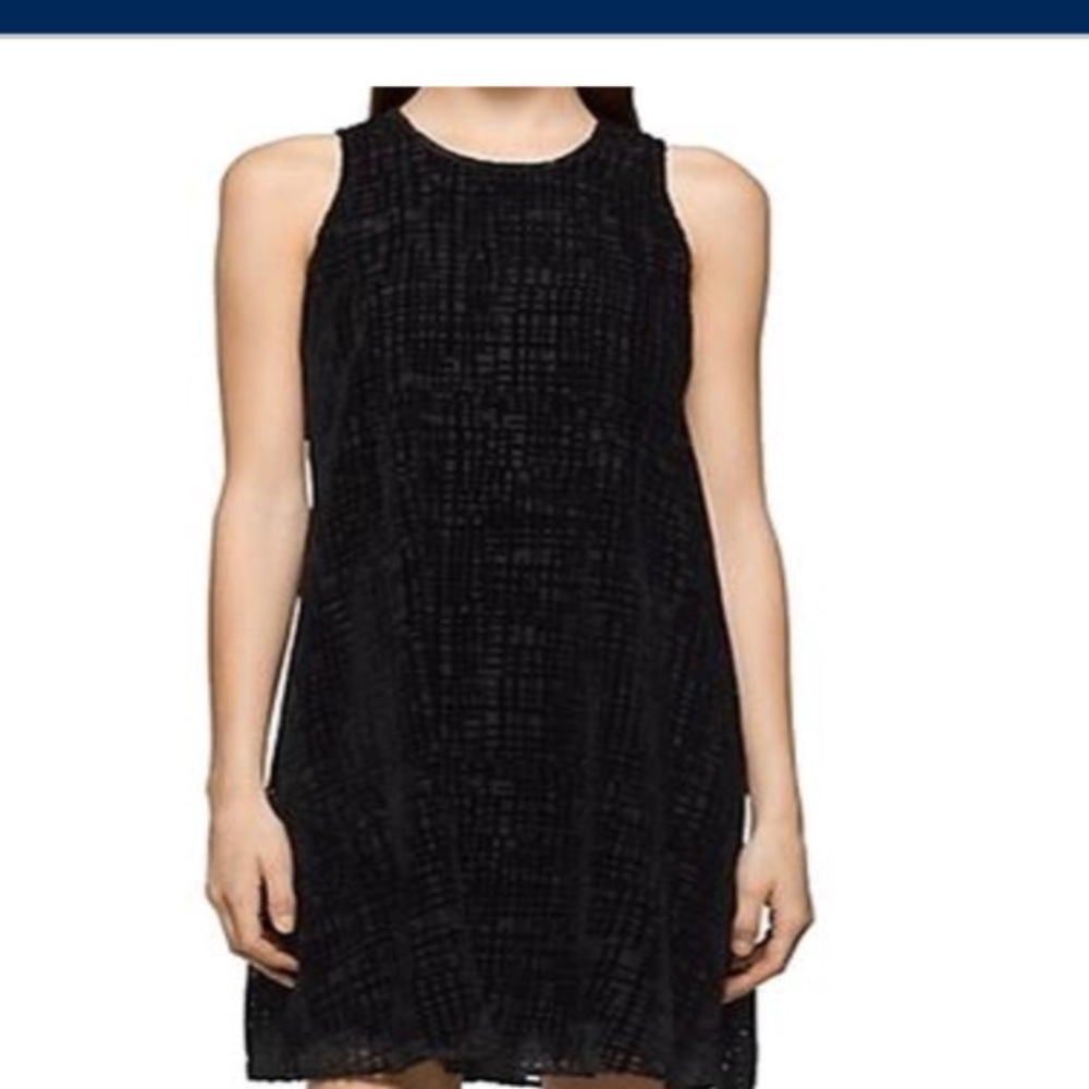 BURNOUT GRID TRAPEZE DRESS