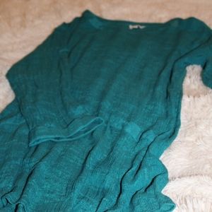 Teal/Green Linen Oversized Shirt