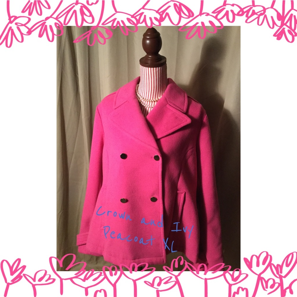 Crown and Ivy hot pink peacoat.
