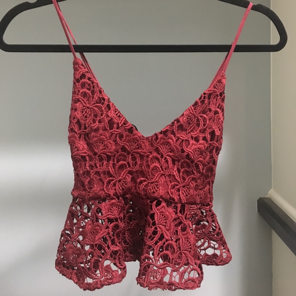 Lacy woven Cami with criss cross back