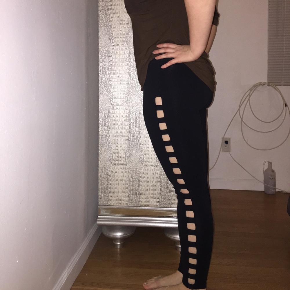 Black Express Cutout Leggings, Size L