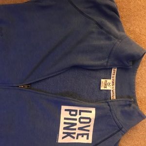 victoria’s secret - pink blue zip up jacket