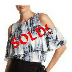 Cold Shoulder Tie-Dye Shirt