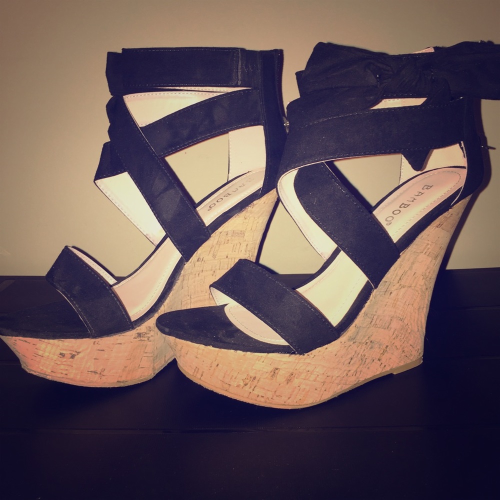 Black Cork Wedges