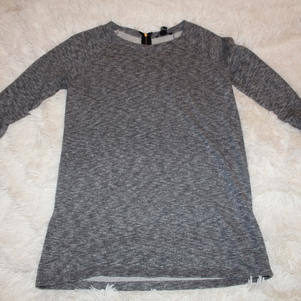 Grey Shirt with Zipper Detail