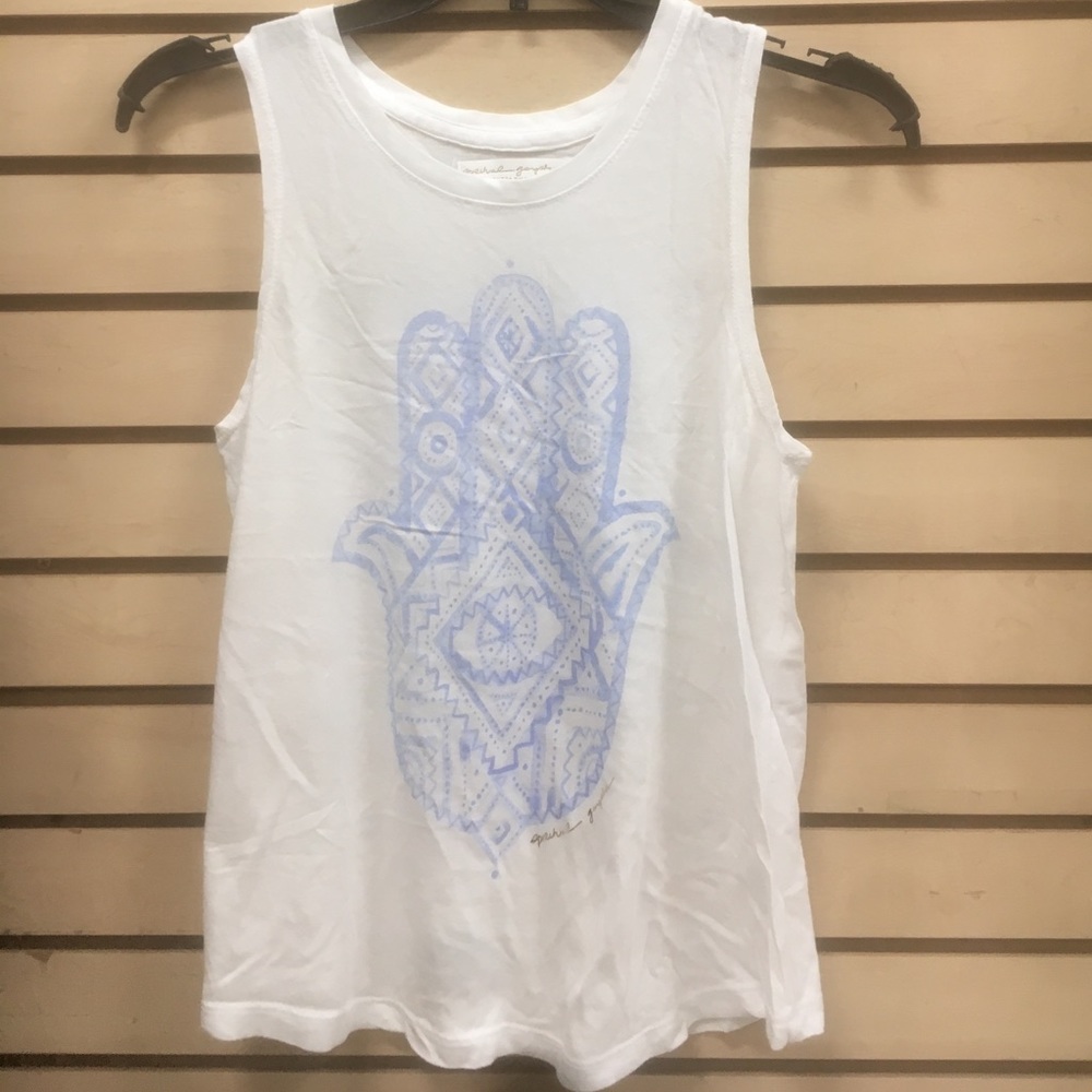 Spiritual Gangster New blue hamsa tank art top new
