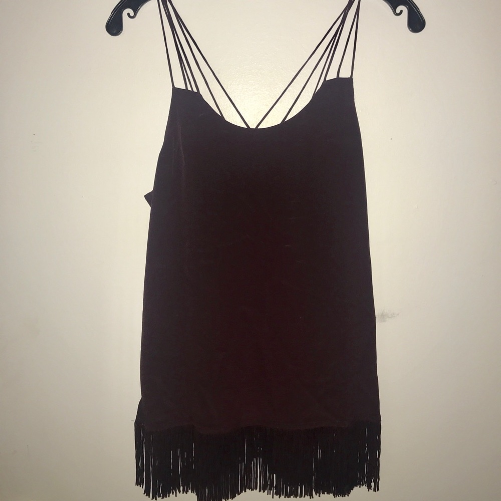 Cami NYC silk fringed camisole