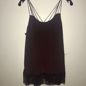 Cami NYC silk fringed camisole