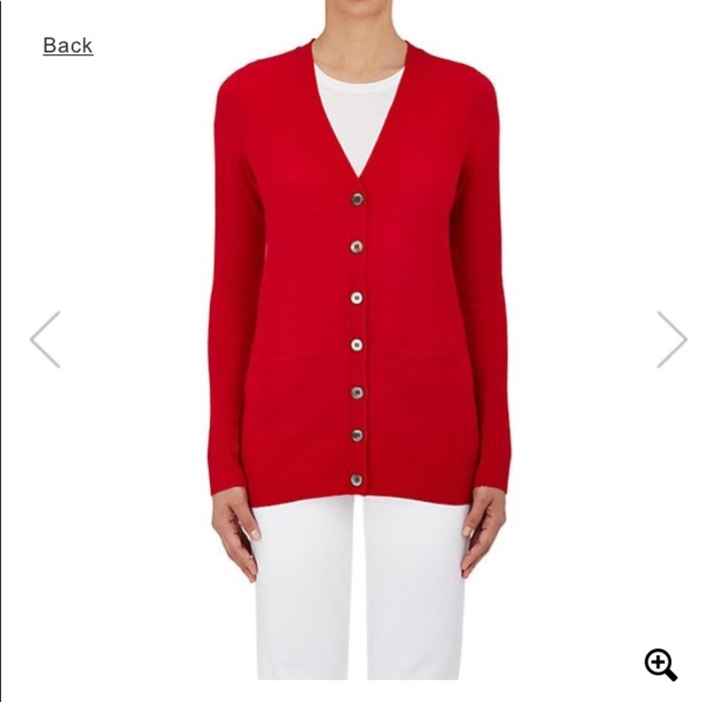 Barneys Cashmere CHRISTMAS RED Cardigan NWT